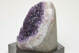Amethyst Cluster With Wood Base - Uruguay #200001-2